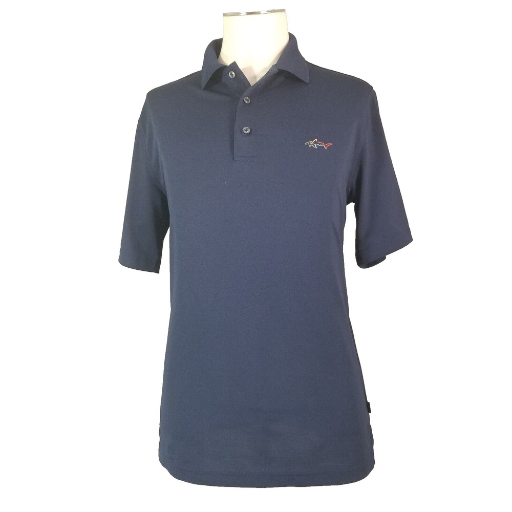Greg Norman Tasso Elba 5 iron golf polo shirt men's small blue short sleeve